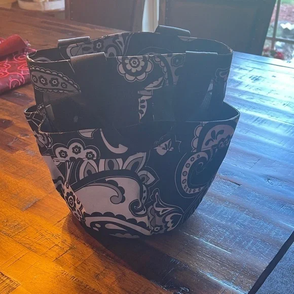 Vera Bradley Black and White Paisley Shower tote - Picture 1 of 7
